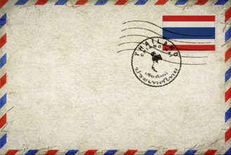 Thailand Chiang Mai Vintage Air Mail Envelope with Flag and Postmark