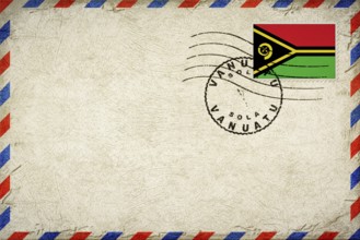 Vanuatu Sola Vintage Air Mail Envelope with Flag and Postmark