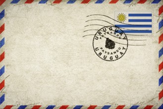 Uruguay Paysandu Vintage Air Mail Envelope with Flag and Postmark