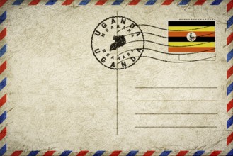 Uganda Mbarara Vintage Air Mail Envelope with Flag and Postmark