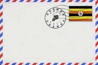 Uganda Gulu Vintage Air Mail Envelope with Flag and Postmark