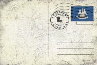 Louisiana Lafayette Round Seal Map Design