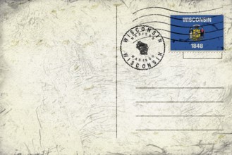 Wisconsin Madison Round Seal Map Design