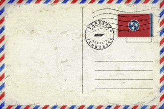 Tennessee Memphis Vintage Air Mail Envelope with Flag and Postmark