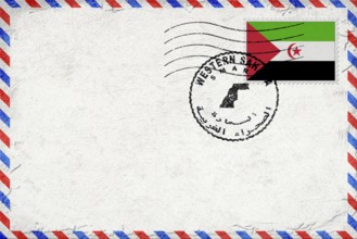 Western Sahara Smara Vintage Air Mail Envelope with Flag and Postmark