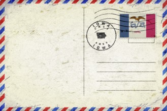 Iowa Ames Vintage Air Mail Envelope with Flag and Postmark