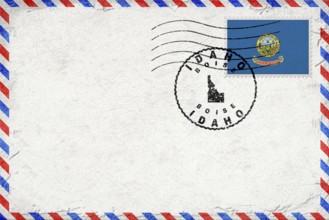 Idaho Boise Vintage Air Mail Envelope with Flag and Postmark