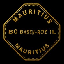 Mauritius Beau Bassin Rose Hill Gold Typography Stamp Design