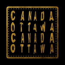 Canada Ottawa Gold Typography Stamp Design