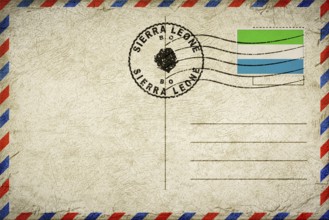 Sierra Leone Bo Vintage Air Mail Envelope with Flag and Postmark