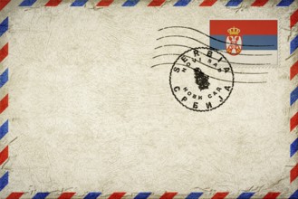Serbia Novi Sad Vintage Air Mail Envelope with Flag and Postmark