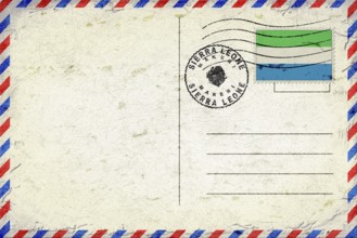 Sierra Leone Makeni Vintage Air Mail Envelope with Flag and Postmark