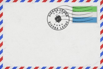 Sierra Leone Kono Vintage Air Mail Envelope with Flag and Postmark