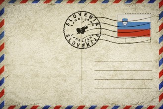 Slovenia Ljubljana Vintage Air Mail Envelope with Flag and Postmark