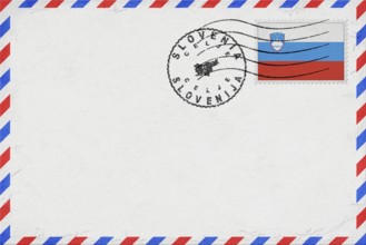 Slovenia Celje Vintage Air Mail Envelope with Flag and Postmark