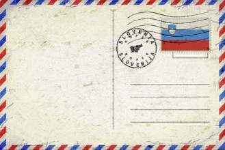 Slovenia Koper Vintage Air Mail Envelope with Flag and Postmark