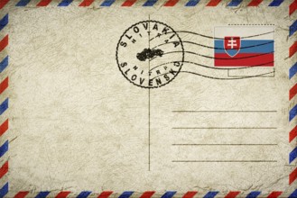 Slovakia Nitra Vintage Air Mail Envelope with Flag and Postmark