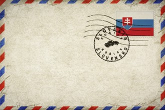 Slovakia Kosice Vintage Air Mail Envelope with Flag and Postmark