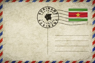 Suriname Lelydorp Vintage Air Mail Envelope with Flag and Postmark