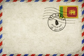 Sri Lanka Sri Jayawardenepura Kotte Vintage Air Mail Envelope with Flag and Postmark