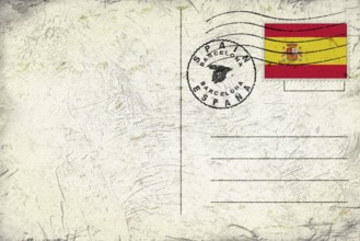 Spain Barcelona Round Seal Map Design