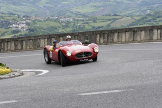 No. 290, Maserati A6 GCS 53 Fantuzzi, year of construction 1954, Red Maserati vintage car driving