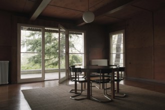 Potsdam-Caputh, DEU, Germany. 26.04.2002 - Albert Einstein's summer residence: living room of the