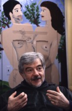 Halle, DEU, 26.01.1999 -- portrait of Hans Joachim Maatz, psychologist, in front of an Adam and Eve