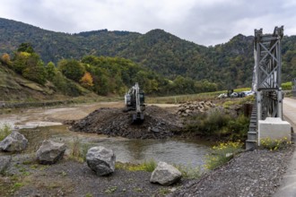 Reconstruction in the Ahr Valley, after the flood of July 2021, restoration of the river landscape,