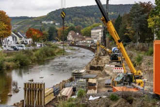 Reconstruction in the Ahr Valley, after the flood of July 2021, restoration of the river landscape,