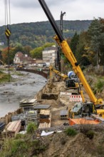 Reconstruction in the Ahr Valley, after the flood of July 2021, restoration of the river landscape,