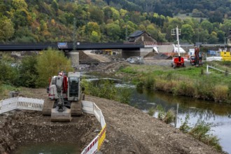 Reconstruction in the Ahr Valley, after the flood of July 2021, restoration of the river landscape,