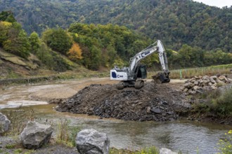 Reconstruction in the Ahr Valley, after the flood of July 2021, restoration of the river landscape,