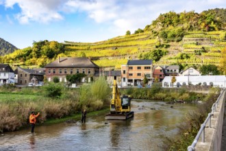 Reconstruction in the Ahr Valley, after the flood of July 2021, restoration of the river landscape,