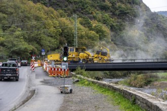 Reconstruction in the Ahr Valley, after the flood of July 2021, restoration of the railway
