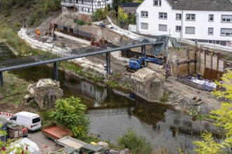 Reconstruction in the Ahr Valley, after the flood of July 2021, restoration of the river landscape,