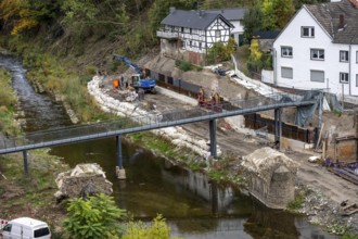 Reconstruction in the Ahr Valley, after the flood of July 2021, restoration of the river landscape,