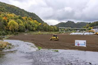 Reconstruction in the Ahr Valley, after the flood of July 2021, restoration of the river landscape,