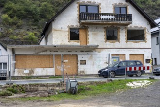 Reconstruction in the Ahr Valley, after the flood of July 2021, buildings that have not yet been
