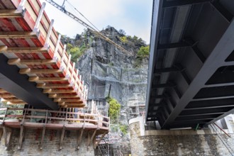 Reconstruction in the Ahr Valley, after the flood of July 2021, restoration of the railway