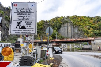 Reconstruction in the Ahr Valley, after the flood of July 2021, restoration of the railway