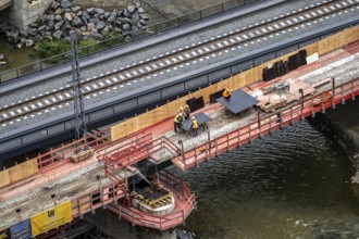 Reconstruction in the Ahr Valley, after the flood of July 2021, restoration of the railway