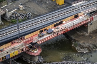 Reconstruction in the Ahr Valley, after the flood of July 2021, restoration of the railway