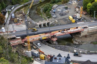 Reconstruction in the Ahr Valley, after the flood of July 2021, restoration of the railway