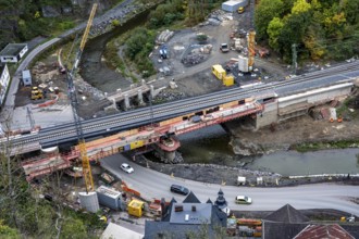 Reconstruction in the Ahr Valley, after the flood of July 2021, restoration of the railway