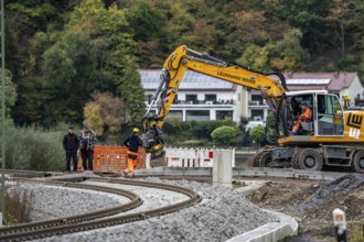 Reconstruction in the Ahr Valley, after the flood of July 2021, restoration of the railway