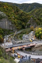 Reconstruction in the Ahr Valley, after the flood of July 2021, restoration of the railway