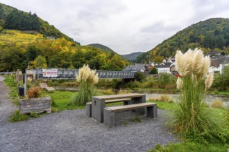 Temporary bridges across the Ahr, in the Ahr Valley, after the flood of July 2021, built by the