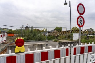 Temporary bridges across the Ahr, in the Ahr Valley, after the flood of July 2021, built by the