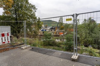 Temporary bridges across the Ahr, in the Ahr Valley, after the flood of July 2021, built by the